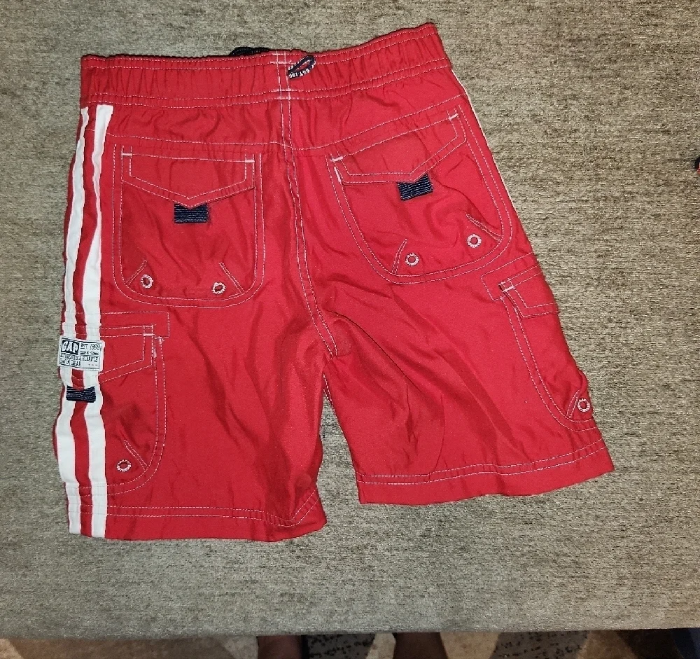 GAP Red Swim Shorts with Black Drawstring